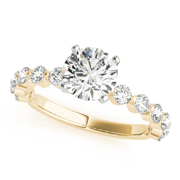 Luxe Single Prong Engagement Ring Round Diamond Engagement Ring — 9K/18K Gold & Platinum