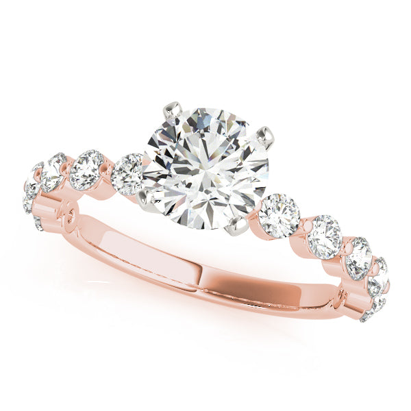 Luxe Single Prong Engagement Ring Round Diamond Engagement Ring — 9K/18K Gold & Platinum