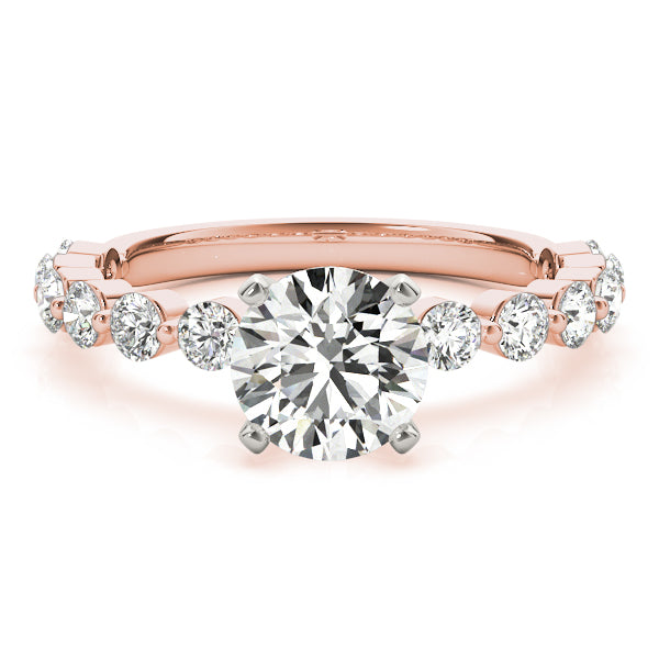 Luxe Single Prong Engagement Ring Round Diamond Engagement Ring — 9K/18K Gold & Platinum