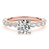 Luxe Single Prong Engagement Ring Round Diamond Engagement Ring — 9K/18K Gold & Platinum