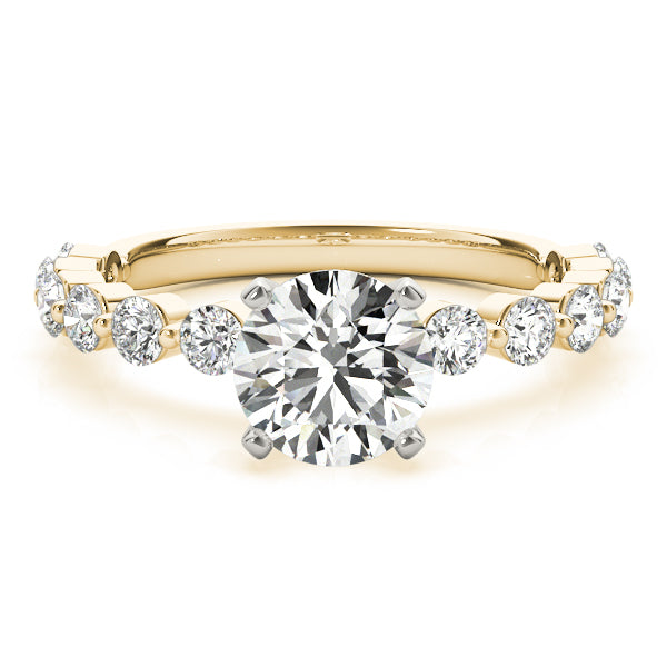 Luxe Single Prong Engagement Ring Round Diamond Engagement Ring — 9K/18K Gold & Platinum