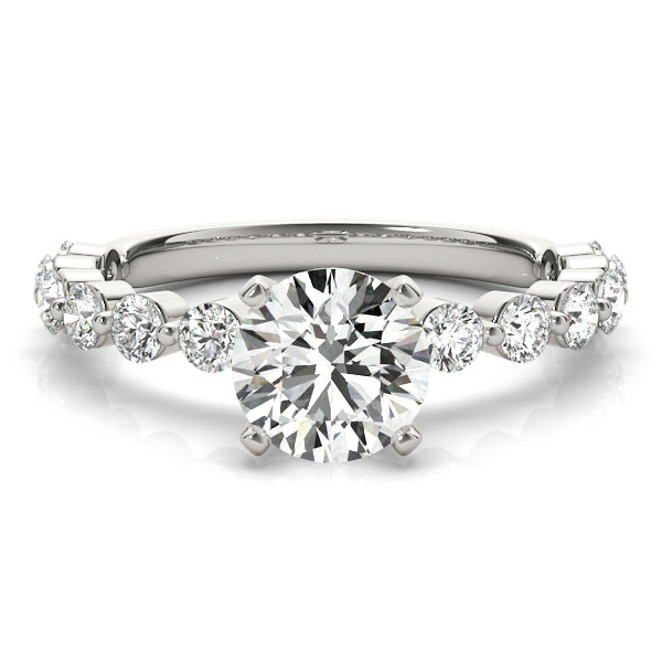 Luxe Single Prong Engagement Ring Round Diamond Engagement Ring — 9K/18K Gold & Platinum