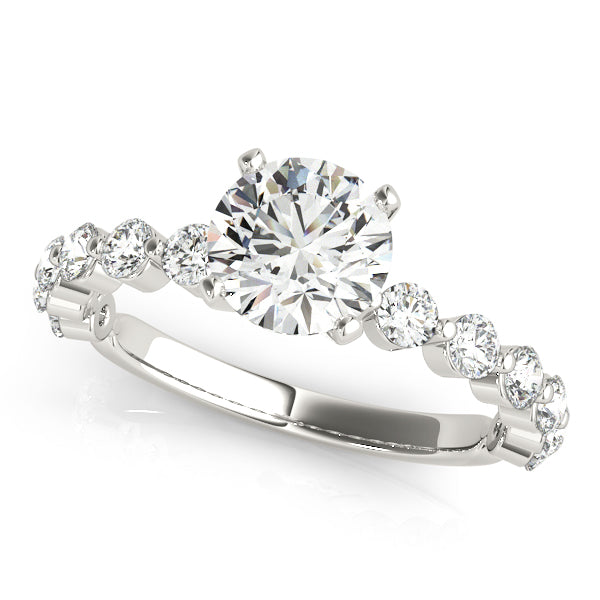 Luxe Single Prong Engagement Ring Round Diamond Engagement Ring — 9K/18K Gold & Platinum