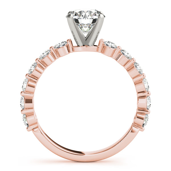 Luxe Single Prong Engagement Ring Round Diamond Engagement Ring — 9K/18K Gold & Platinum