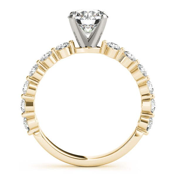 Luxe Single Prong Engagement Ring Round Diamond Engagement Ring — 9K/18K Gold & Platinum