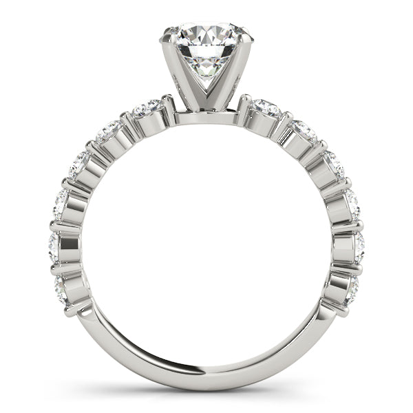 Luxe Single Prong Engagement Ring Round Diamond Engagement Ring — 9K/18K Gold & Platinum