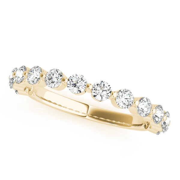 Single Shared Prong Half Eternity Ring in Gold & Platinum