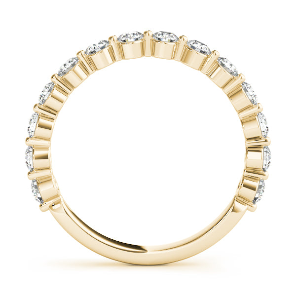 Single Shared Prong Half Eternity Ring in Gold & Platinum