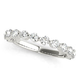 Single Shared Prong Half Eternity Ring in Gold & Platinum