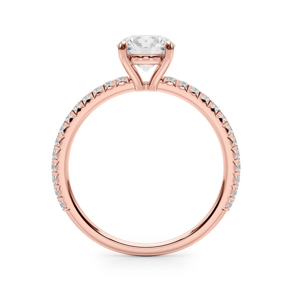 Refined Sidestone Round Diamond Engagement Ring — 9K/18K Gold & Platinum