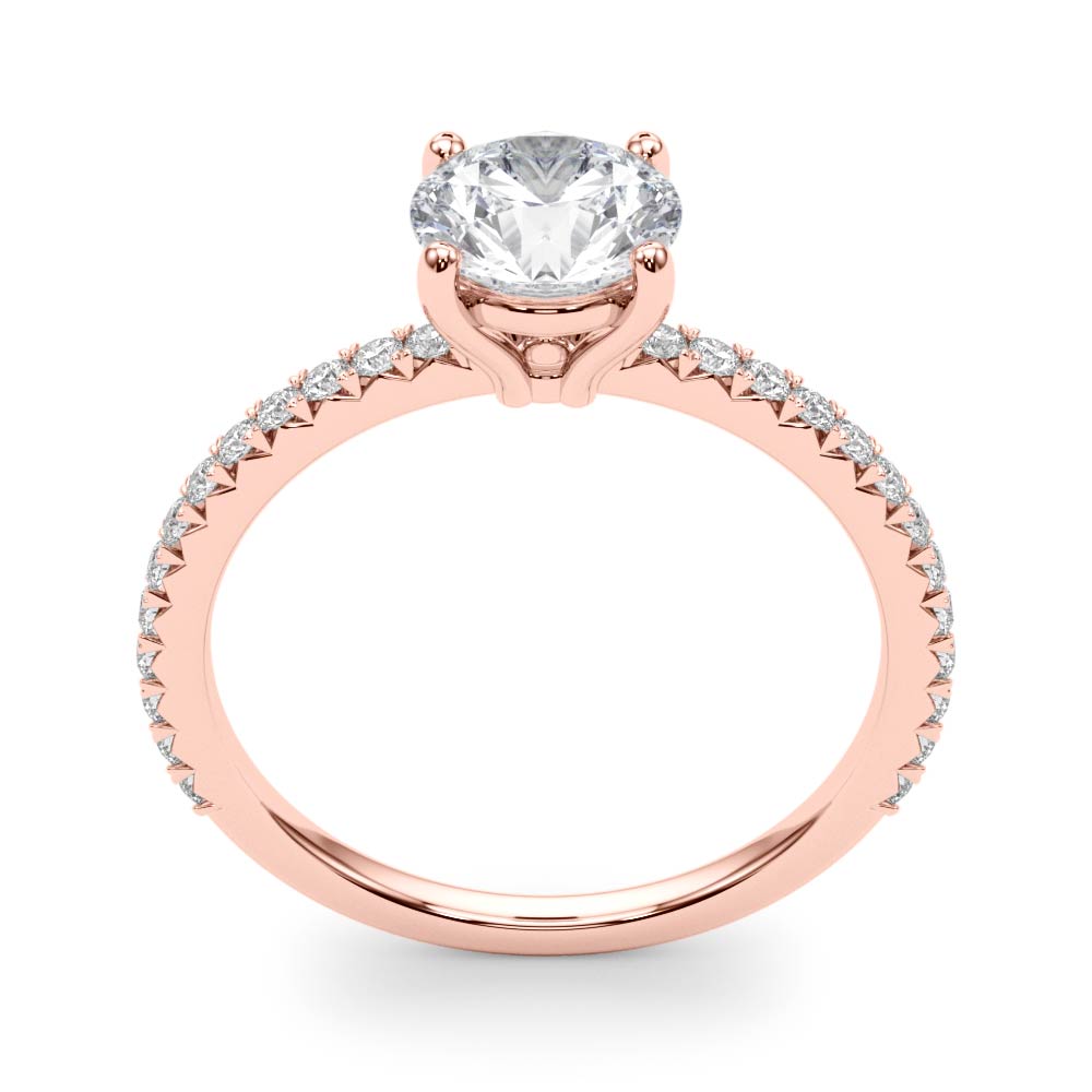 Refined Sidestone Round Diamond Engagement Ring — 9K/18K Gold & Platinum