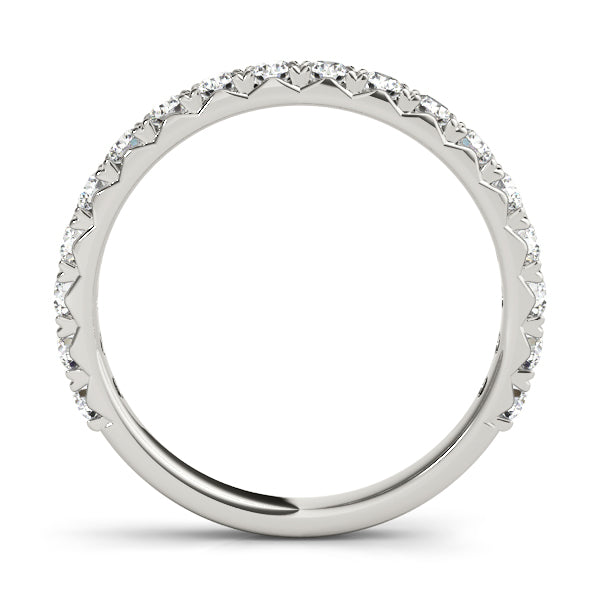 Shared Prong Half Eternity Ring in Gold & Platinum