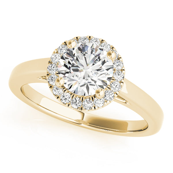 Luxe Halo Engagement Ring Round Diamond Engagement Ring — 9K/18K Gold & Platinum