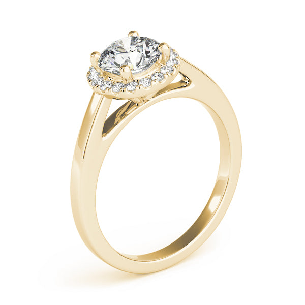 Luxe Halo Engagement Ring Round Diamond Engagement Ring — 9K/18K Gold & Platinum