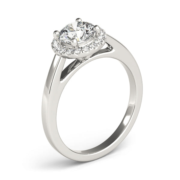 Luxe Halo Engagement Ring Round Diamond Engagement Ring — 9K/18K Gold & Platinum