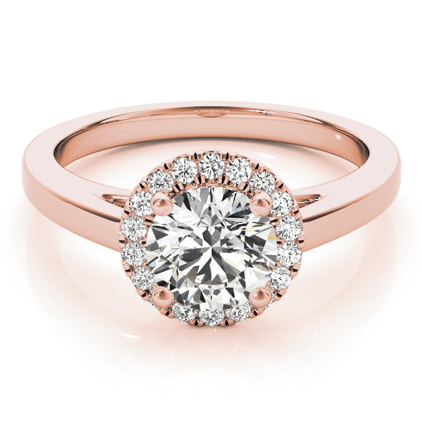 Luxe Halo Engagement Ring Round Diamond Engagement Ring — 9K/18K Gold & Platinum