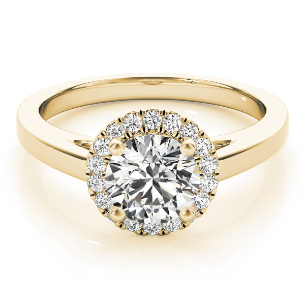 Luxe Halo Engagement Ring Round Diamond Engagement Ring — 9K/18K Gold & Platinum