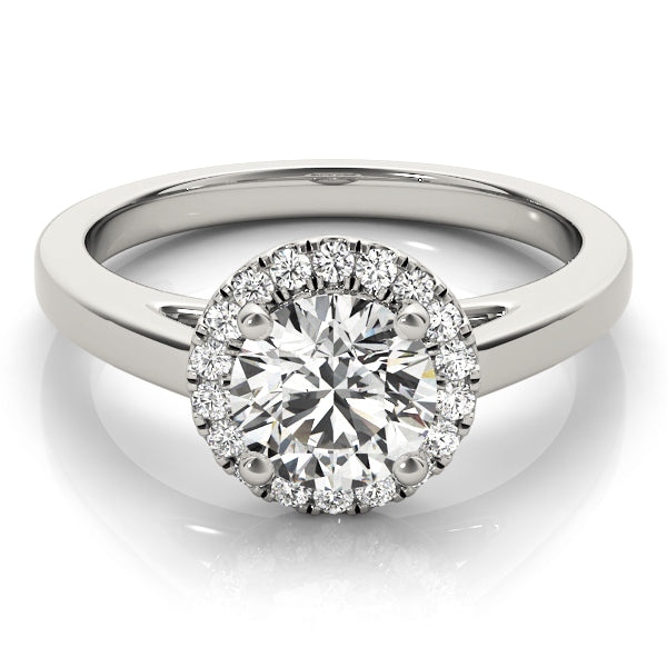 Luxe Halo Engagement Ring Round Diamond Engagement Ring — 9K/18K Gold & Platinum