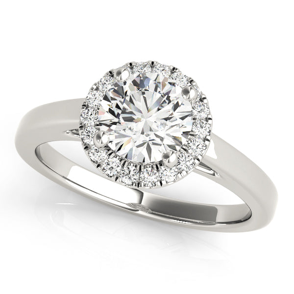 Luxe Halo Engagement Ring Round Diamond Engagement Ring — 9K/18K Gold & Platinum