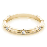 Stackable Accented Filigree Half Eternity Ring in Gold & Platinum