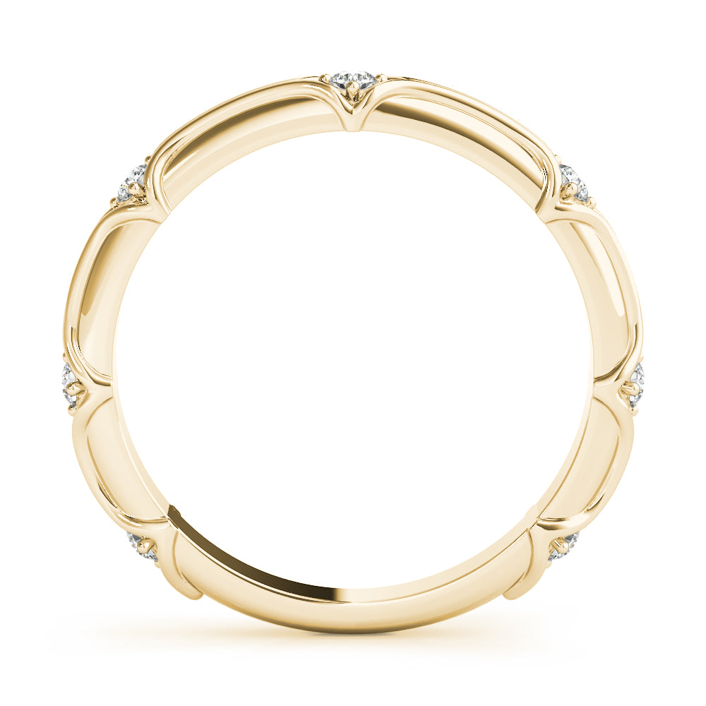 Stackable Accented Filigree Half Eternity Ring in Gold & Platinum
