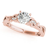 Eternal With Twisted Shank Round Diamond Engagement Ring — 9K/18K Gold & Platinum