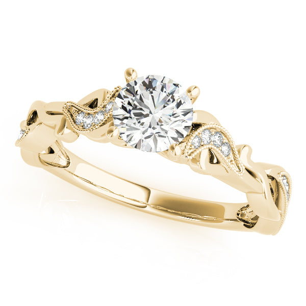 Eternal With Twisted Shank Round Diamond Engagement Ring — 9K/18K Gold & Platinum