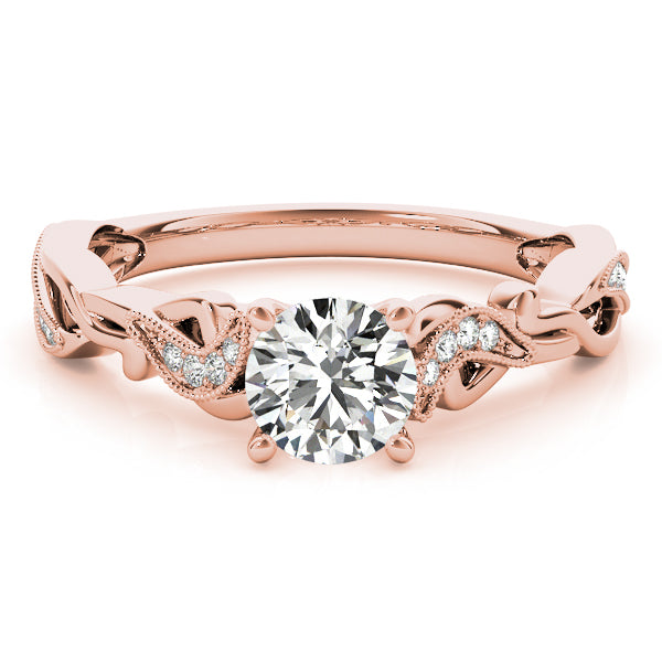 Eternal With Twisted Shank Round Diamond Engagement Ring — 9K/18K Gold & Platinum