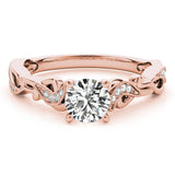 Eternal With Twisted Shank Round Diamond Engagement Ring — 9K/18K Gold & Platinum