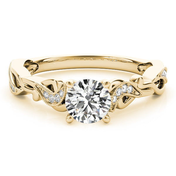 Eternal With Twisted Shank Round Diamond Engagement Ring — 9K/18K Gold & Platinum