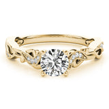 Eternal With Twisted Shank Round Diamond Engagement Ring — 9K/18K Gold & Platinum