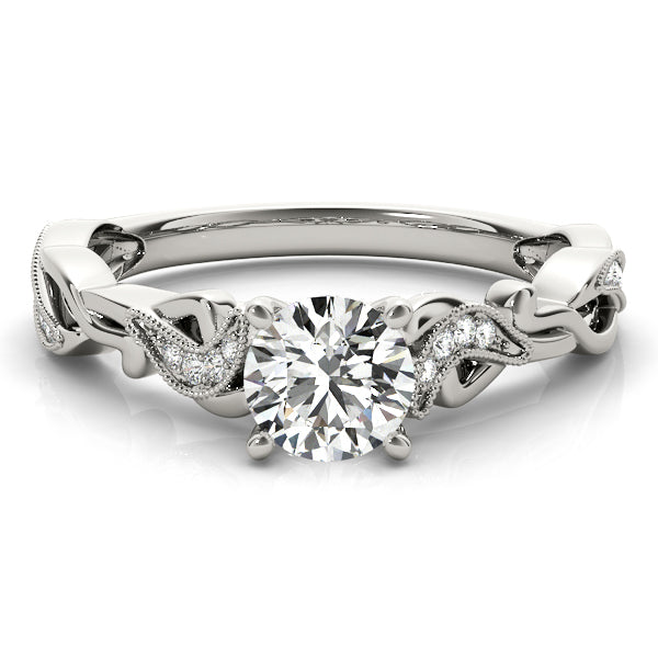 Eternal With Twisted Shank Round Diamond Engagement Ring — 9K/18K Gold & Platinum