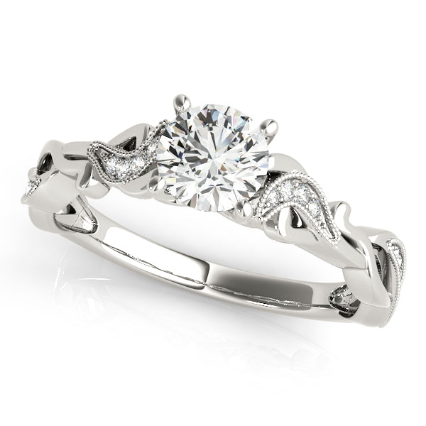 Eternal With Twisted Shank Round Diamond Engagement Ring — 9K/18K Gold & Platinum
