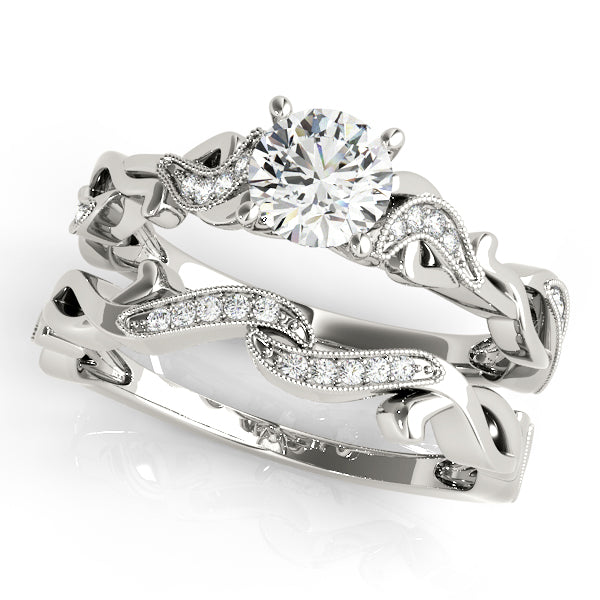 Eternal With Twisted Shank Round Diamond Engagement Ring — 9K/18K Gold & Platinum