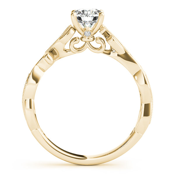 Eternal With Twisted Shank Round Diamond Engagement Ring — 9K/18K Gold & Platinum