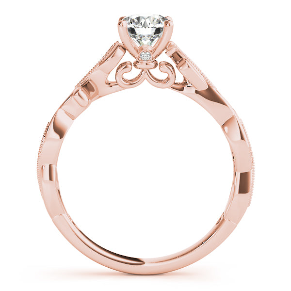 Eternal With Twisted Shank Round Diamond Engagement Ring — 9K/18K Gold & Platinum