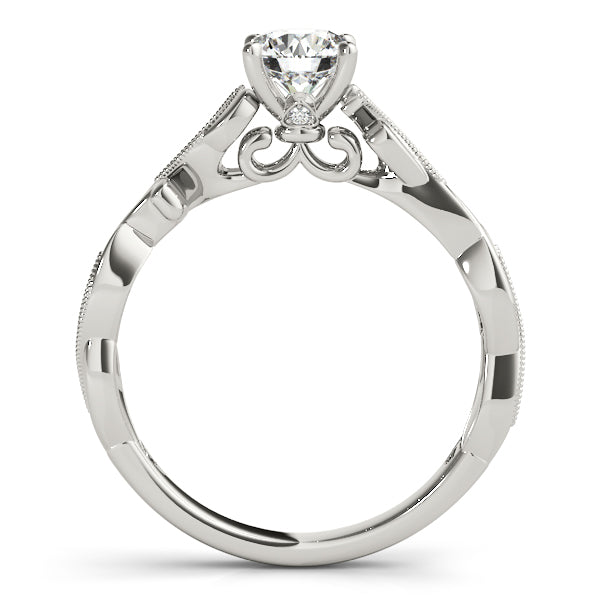 Eternal With Twisted Shank Round Diamond Engagement Ring — 9K/18K Gold & Platinum