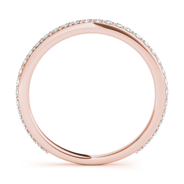 3/4 Shared Prong Half Eternity Ring in Gold & Platinum