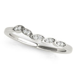 Matching Petal Half Eternity Ring in Gold & Platinum