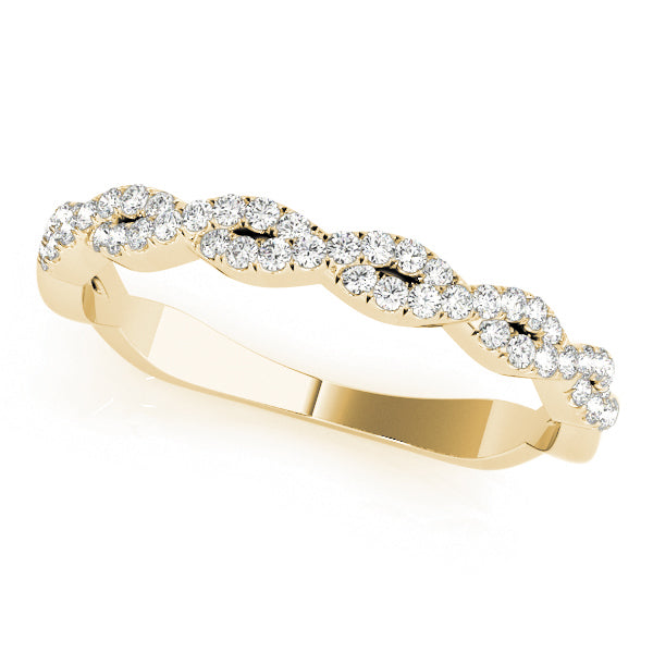 Twisting Diamond Half Eternity Ring in Gold & Platinum