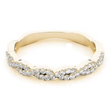 Twisting Diamond Half Eternity Ring in Gold & Platinum