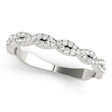Twisting Diamond Half Eternity Ring in Gold & Platinum