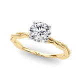 Signature Twisted Engagement Ring Round Diamond Engagement Ring — 9K/18K Gold & Platinum