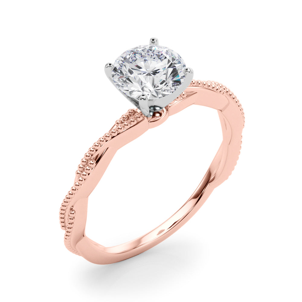 Signature Twisted Engagement Ring Round Diamond Engagement Ring — 9K/18K Gold & Platinum
