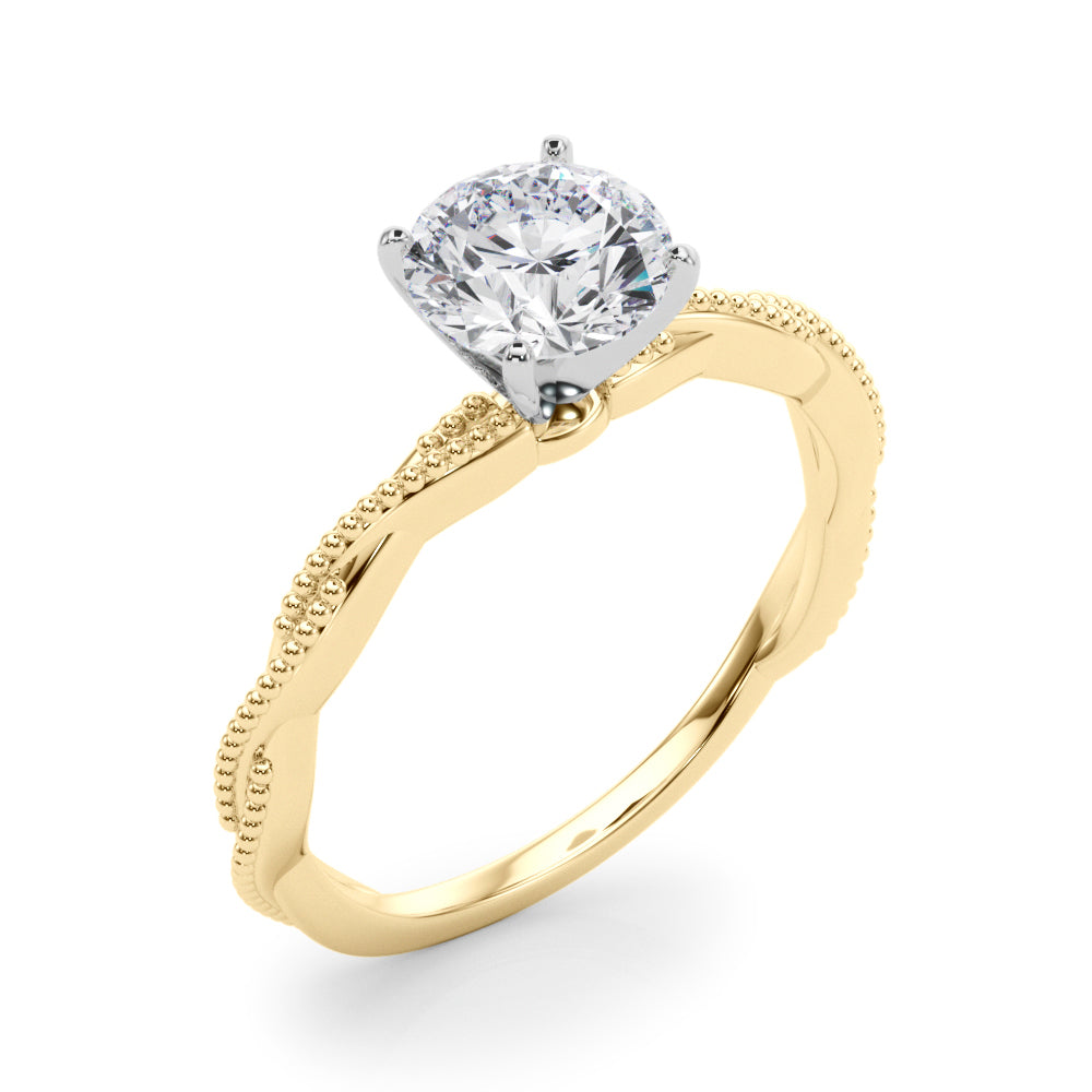 Signature Twisted Engagement Ring Round Diamond Engagement Ring — 9K/18K Gold & Platinum