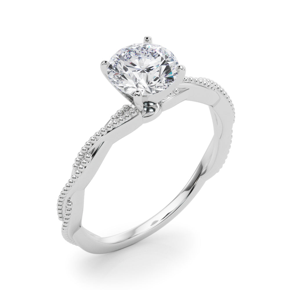 Signature Twisted Engagement Ring Round Diamond Engagement Ring — 9K/18K Gold & Platinum
