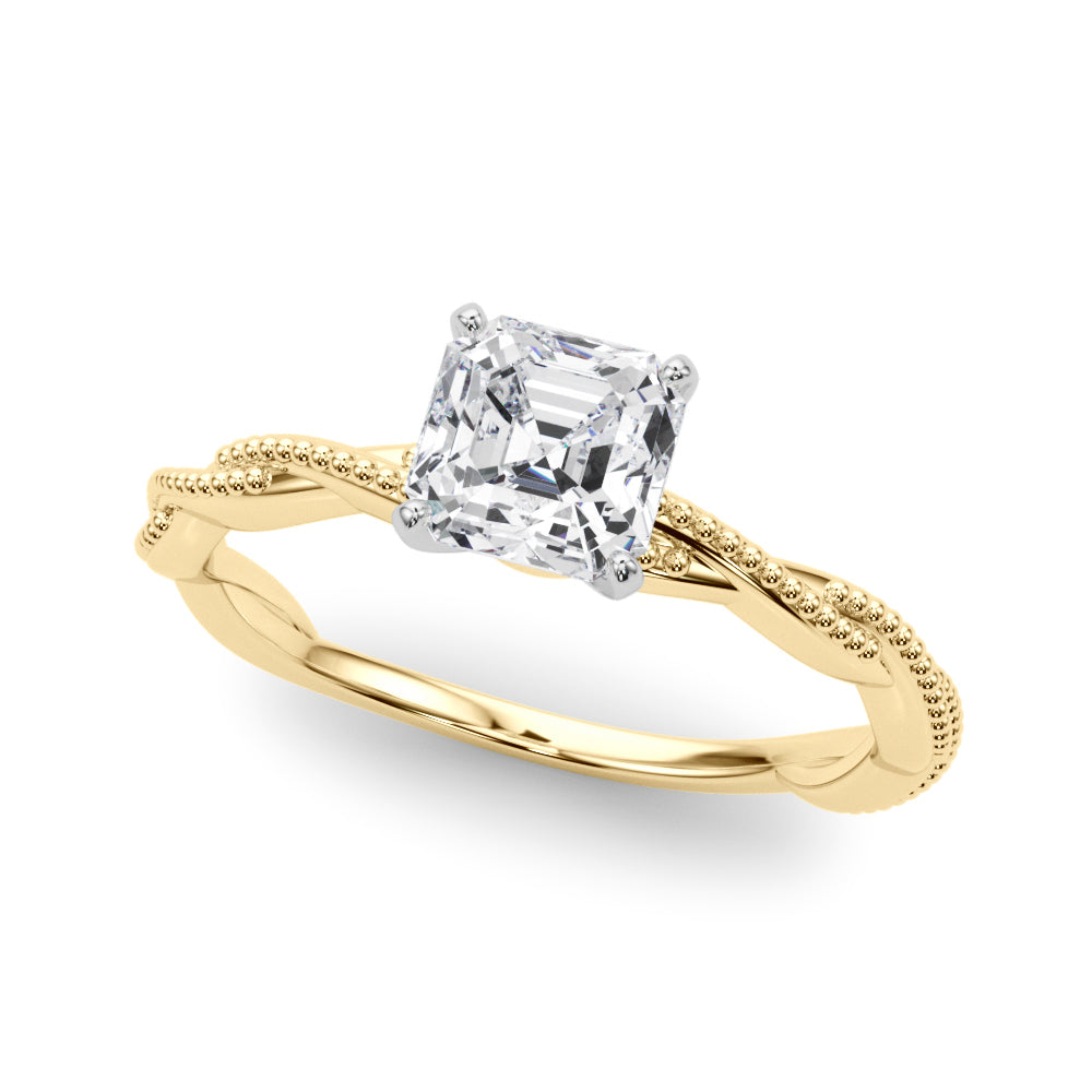 Signature Twisted Engagement Ring Round Diamond Engagement Ring — 9K/18K Gold & Platinum