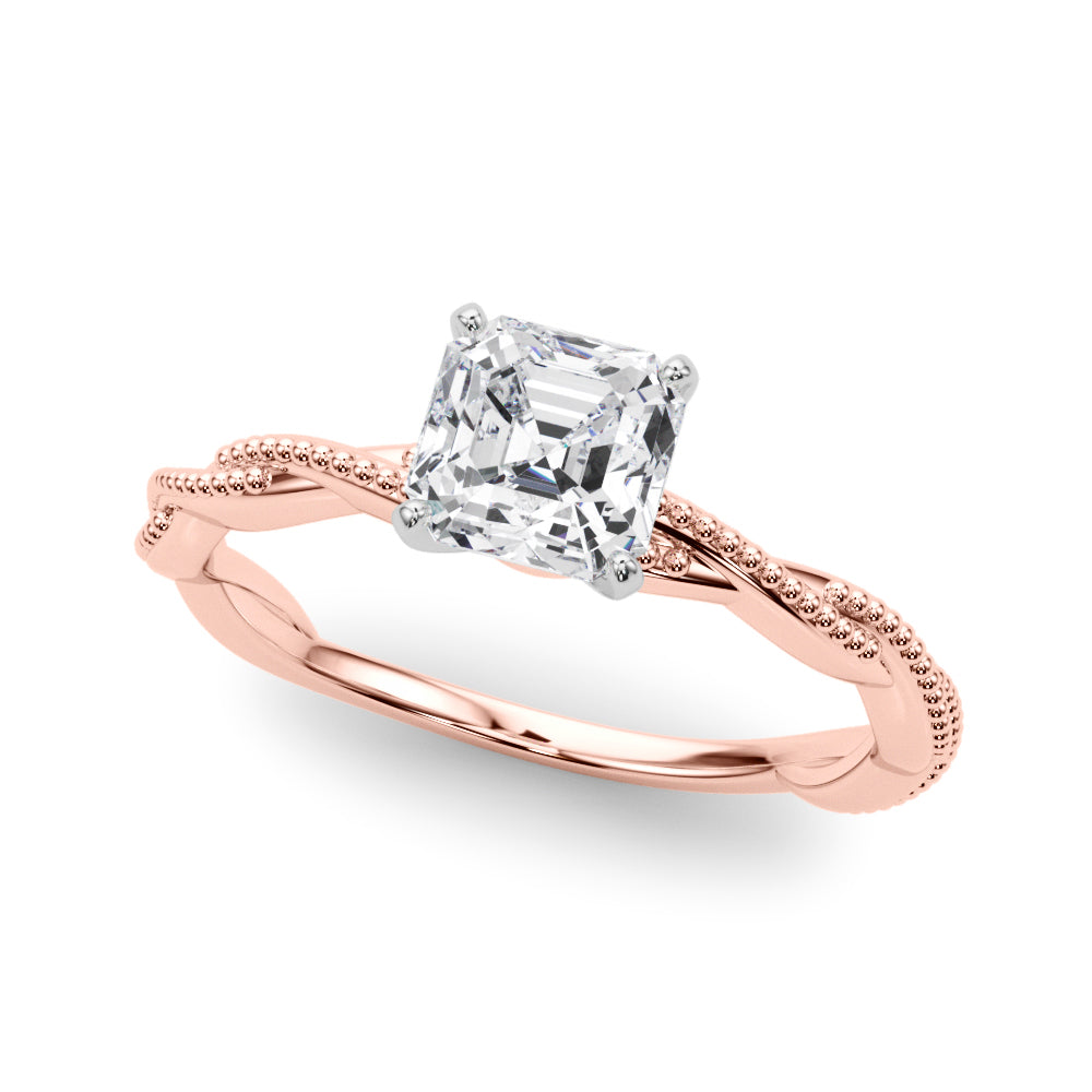 Signature Twisted Engagement Ring Round Diamond Engagement Ring — 9K/18K Gold & Platinum
