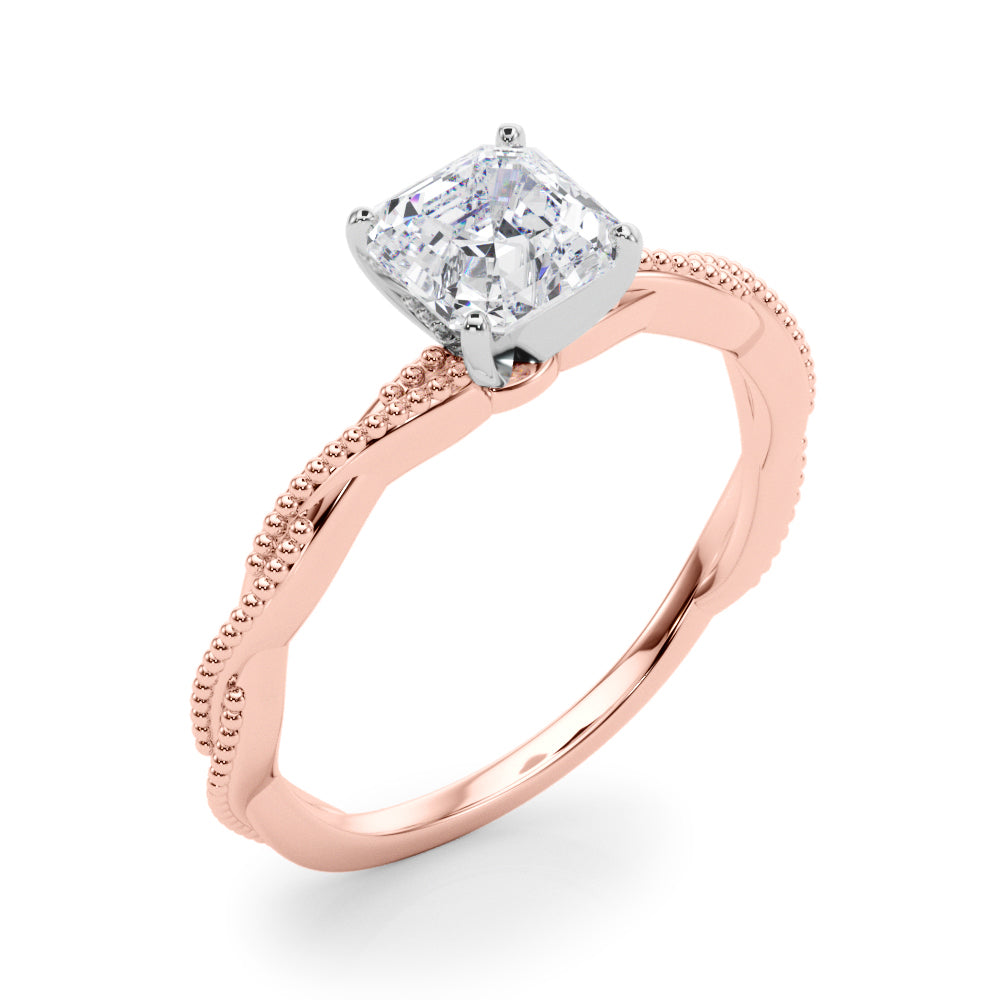 Signature Twisted Engagement Ring Round Diamond Engagement Ring — 9K/18K Gold & Platinum