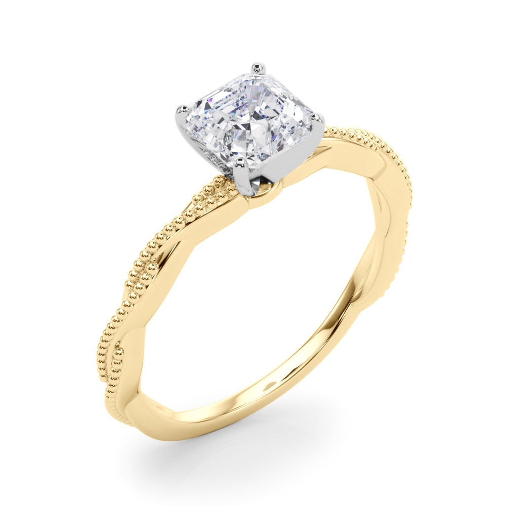 Signature Twisted Engagement Ring Round Diamond Engagement Ring — 9K/18K Gold & Platinum